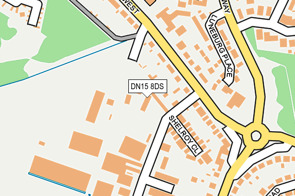 DN15 8DS map - OS OpenMap – Local (Ordnance Survey)