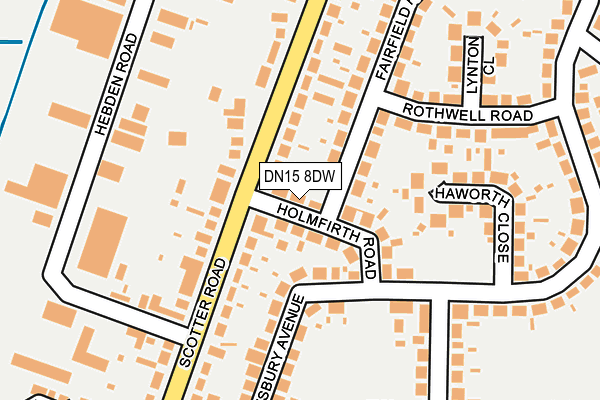 DN15 8DW map - OS OpenMap – Local (Ordnance Survey)