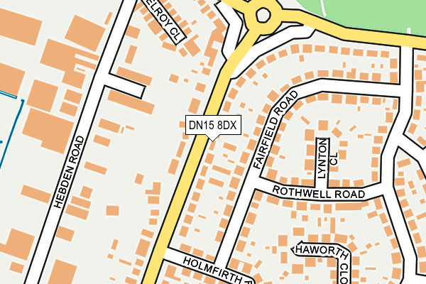 DN15 8DX map - OS OpenMap – Local (Ordnance Survey)