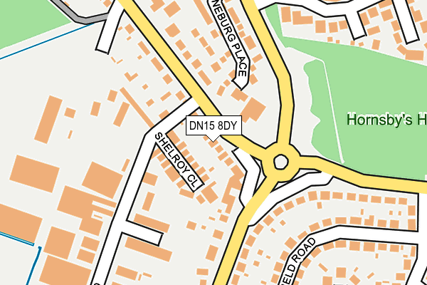 DN15 8DY map - OS OpenMap – Local (Ordnance Survey)