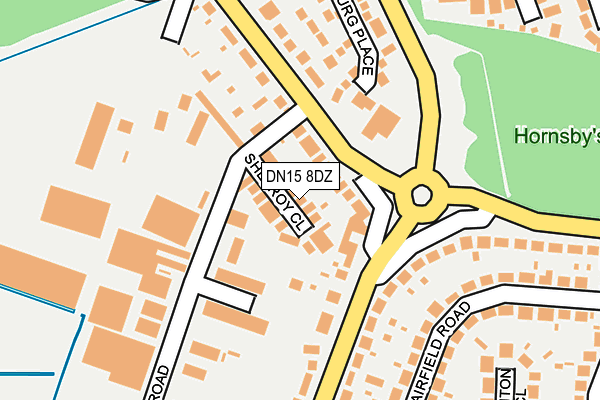 DN15 8DZ map - OS OpenMap – Local (Ordnance Survey)