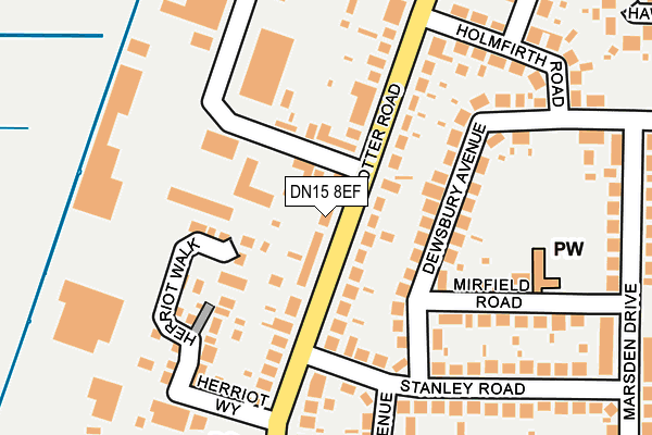 DN15 8EF map - OS OpenMap – Local (Ordnance Survey)