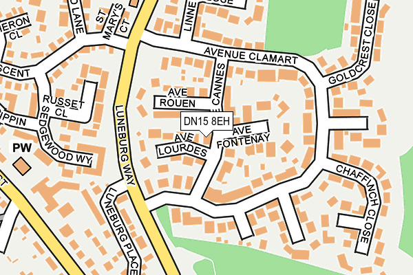 DN15 8EH map - OS OpenMap – Local (Ordnance Survey)