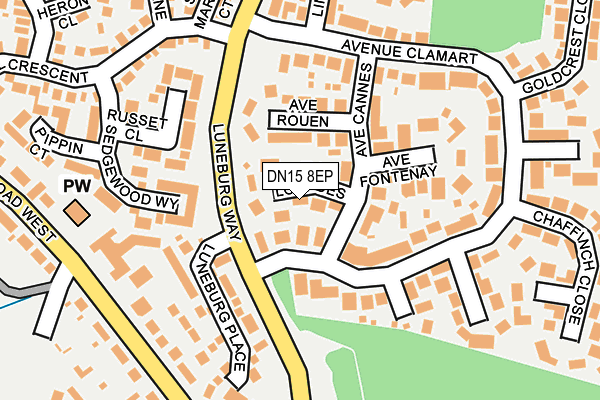 DN15 8EP map - OS OpenMap – Local (Ordnance Survey)