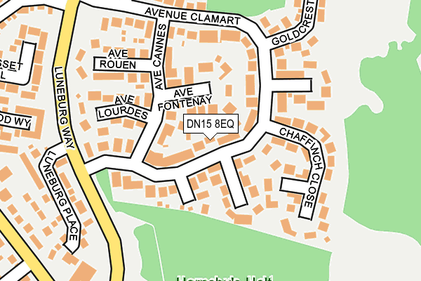 DN15 8EQ map - OS OpenMap – Local (Ordnance Survey)