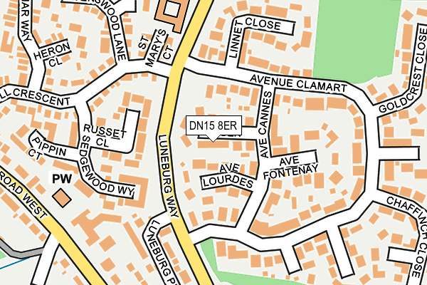 DN15 8ER map - OS OpenMap – Local (Ordnance Survey)