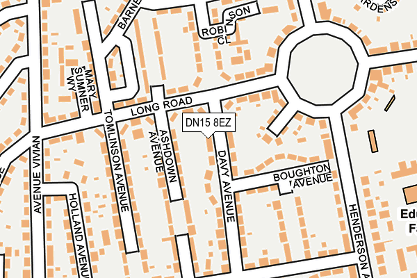 DN15 8EZ map - OS OpenMap – Local (Ordnance Survey)