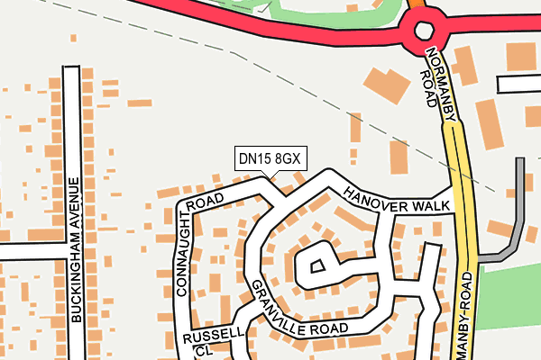 DN15 8GX map - OS OpenMap – Local (Ordnance Survey)