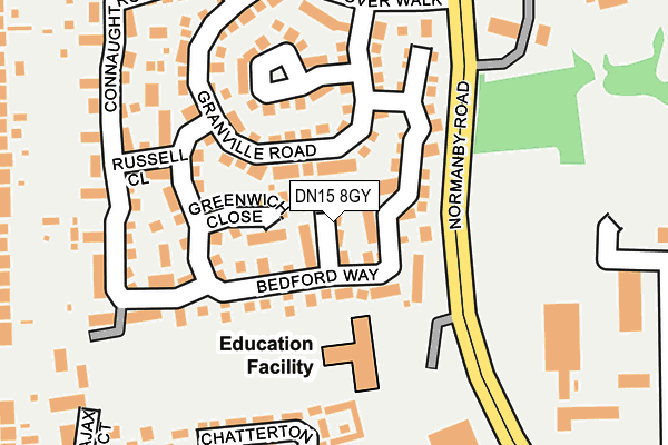 DN15 8GY map - OS OpenMap – Local (Ordnance Survey)
