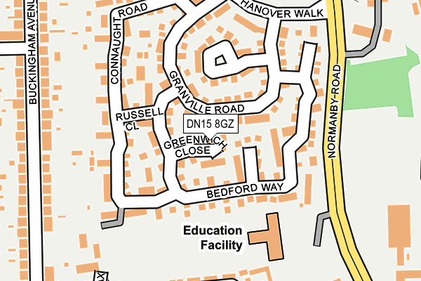 DN15 8GZ map - OS OpenMap – Local (Ordnance Survey)