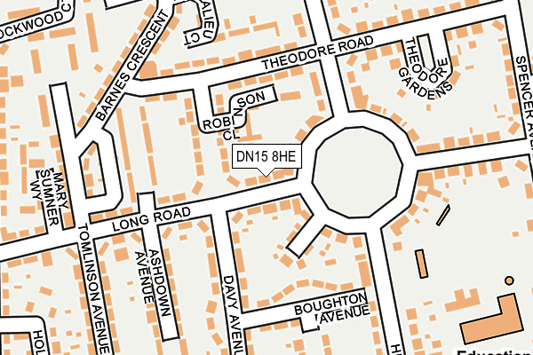 DN15 8HE map - OS OpenMap – Local (Ordnance Survey)