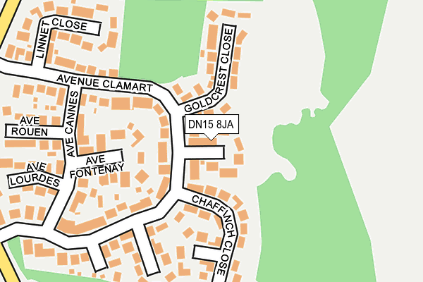DN15 8JA map - OS OpenMap – Local (Ordnance Survey)