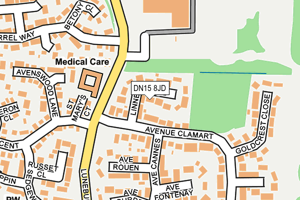 DN15 8JD map - OS OpenMap – Local (Ordnance Survey)