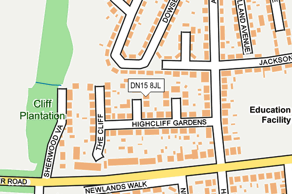 DN15 8JL map - OS OpenMap – Local (Ordnance Survey)
