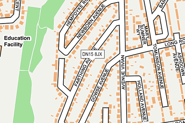 DN15 8JX map - OS OpenMap – Local (Ordnance Survey)