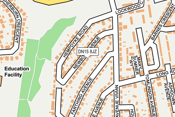 DN15 8JZ map - OS OpenMap – Local (Ordnance Survey)