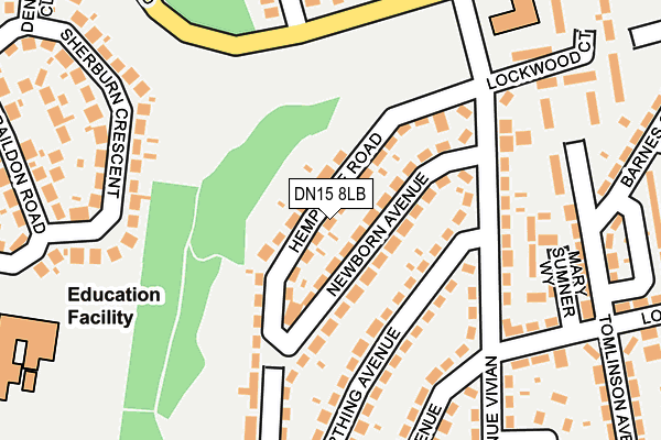 DN15 8LB map - OS OpenMap – Local (Ordnance Survey)
