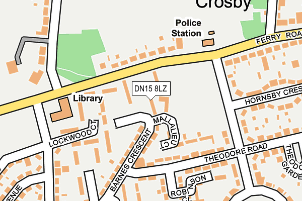 DN15 8LZ map - OS OpenMap – Local (Ordnance Survey)