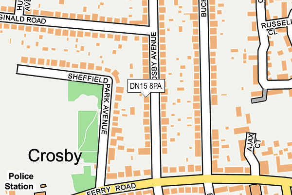 DN15 8PA map - OS OpenMap – Local (Ordnance Survey)
