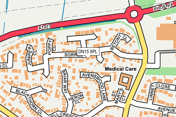 DN15 8PL map - OS OpenMap – Local (Ordnance Survey)