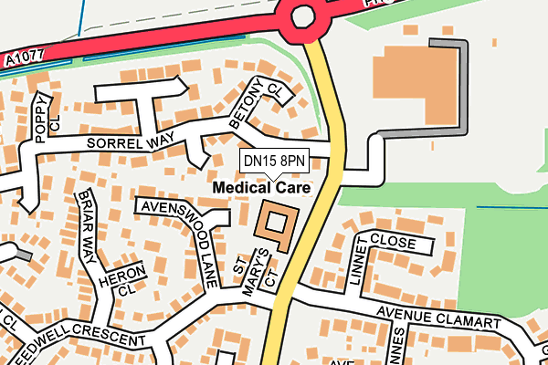 DN15 8PN map - OS OpenMap – Local (Ordnance Survey)