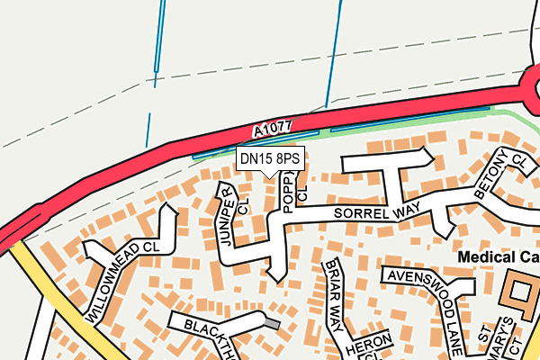 DN15 8PS map - OS OpenMap – Local (Ordnance Survey)
