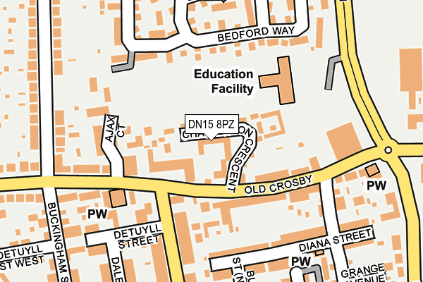 DN15 8PZ map - OS OpenMap – Local (Ordnance Survey)