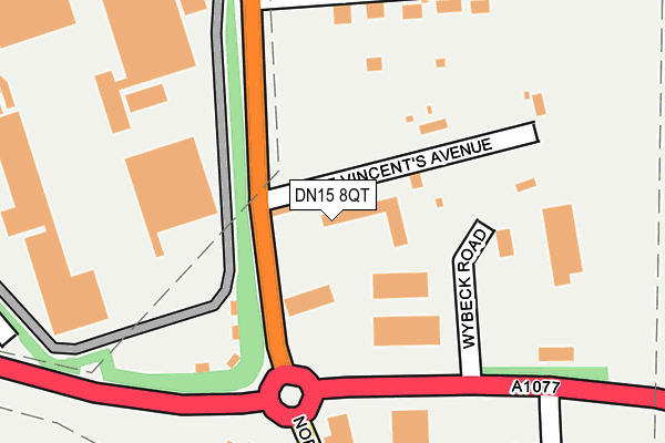 DN15 8QT map - OS OpenMap – Local (Ordnance Survey)