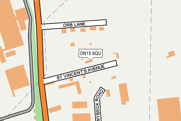 DN15 8QU map - OS OpenMap – Local (Ordnance Survey)