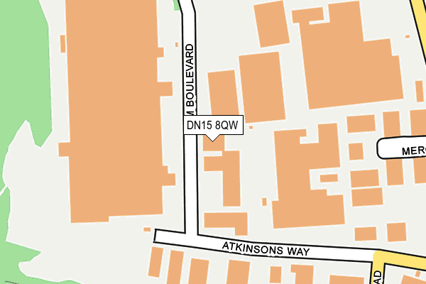 DN15 8QW map - OS OpenMap – Local (Ordnance Survey)
