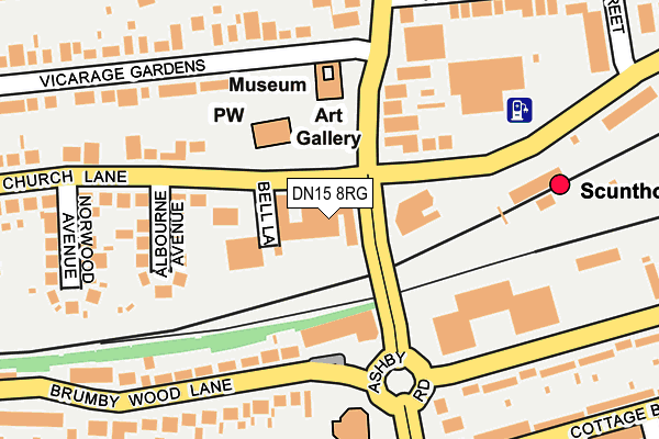 DN15 8RG map - OS OpenMap – Local (Ordnance Survey)