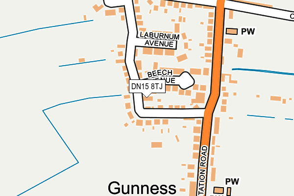 DN15 8TJ map - OS OpenMap – Local (Ordnance Survey)