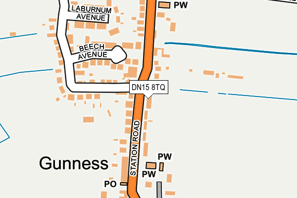 DN15 8TQ map - OS OpenMap – Local (Ordnance Survey)