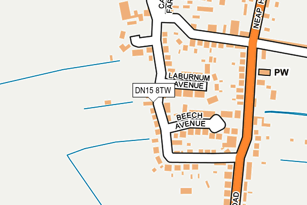 DN15 8TW map - OS OpenMap – Local (Ordnance Survey)