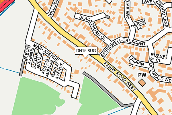 DN15 8UG map - OS OpenMap – Local (Ordnance Survey)