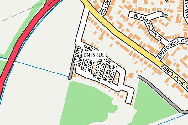 DN15 8UL map - OS OpenMap – Local (Ordnance Survey)