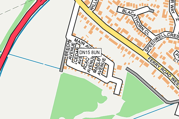 DN15 8UN map - OS OpenMap – Local (Ordnance Survey)