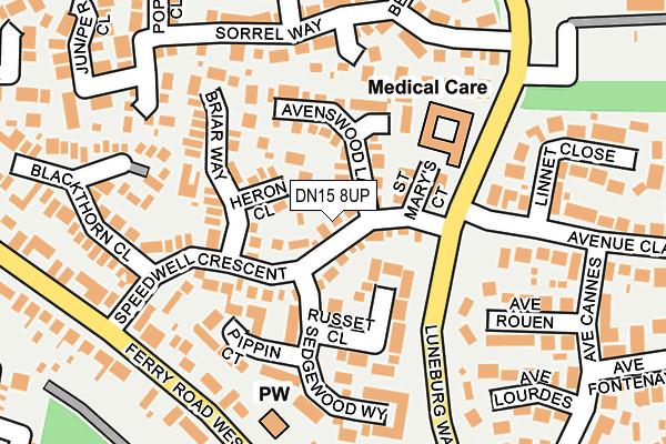 DN15 8UP map - OS OpenMap – Local (Ordnance Survey)