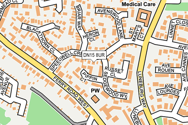 DN15 8UR map - OS OpenMap – Local (Ordnance Survey)