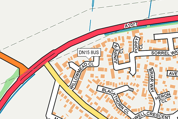 DN15 8US map - OS OpenMap – Local (Ordnance Survey)