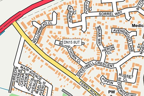 DN15 8UT map - OS OpenMap – Local (Ordnance Survey)