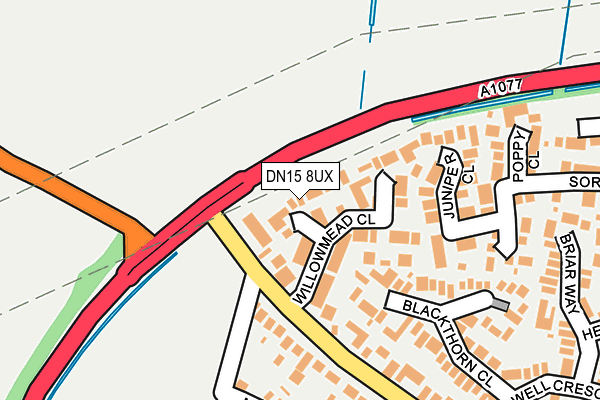 DN15 8UX map - OS OpenMap – Local (Ordnance Survey)