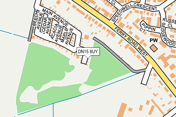 DN15 8UY map - OS OpenMap – Local (Ordnance Survey)