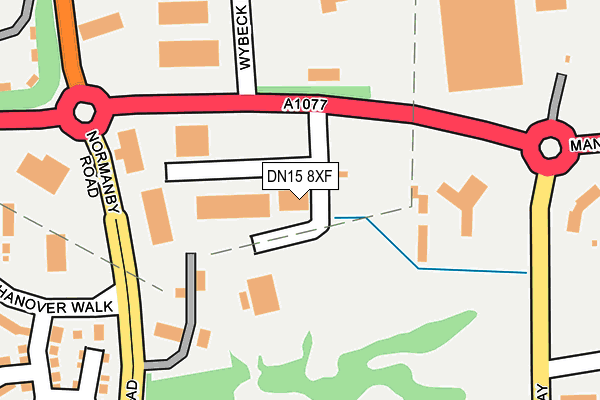 DN15 8XF map - OS OpenMap – Local (Ordnance Survey)