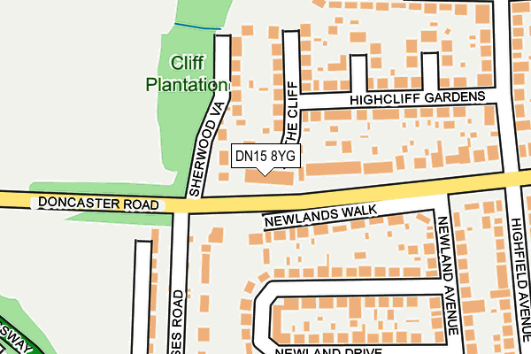 DN15 8YG map - OS OpenMap – Local (Ordnance Survey)