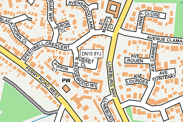 DN15 8YJ map - OS OpenMap – Local (Ordnance Survey)