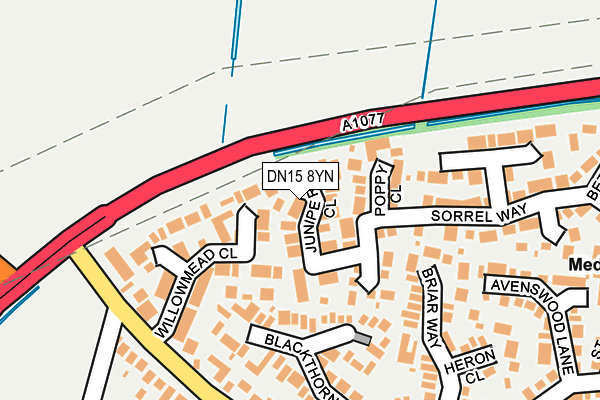 DN15 8YN map - OS OpenMap – Local (Ordnance Survey)