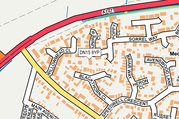 DN15 8YP map - OS OpenMap – Local (Ordnance Survey)