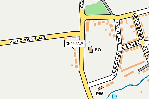 DN15 9AW map - OS OpenMap – Local (Ordnance Survey)