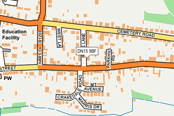 DN15 9BF map - OS OpenMap – Local (Ordnance Survey)